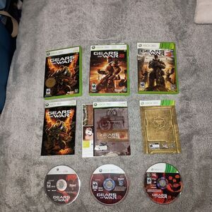 Gears of War 1, 2 & 3 Bundle Of Xbox 360 Video Games Lot Complete W/ Manuals CIB